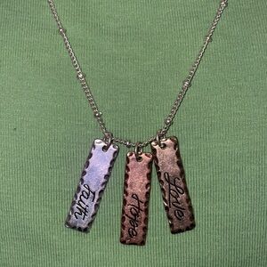 Three Vertical Bar Stamped Necklace.